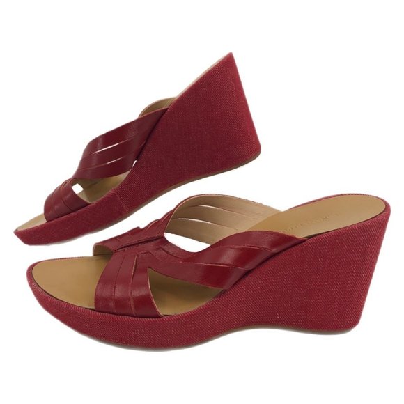 Banana Republic Shoes - Banana Republic Red Leather Wedges | Made in Italy